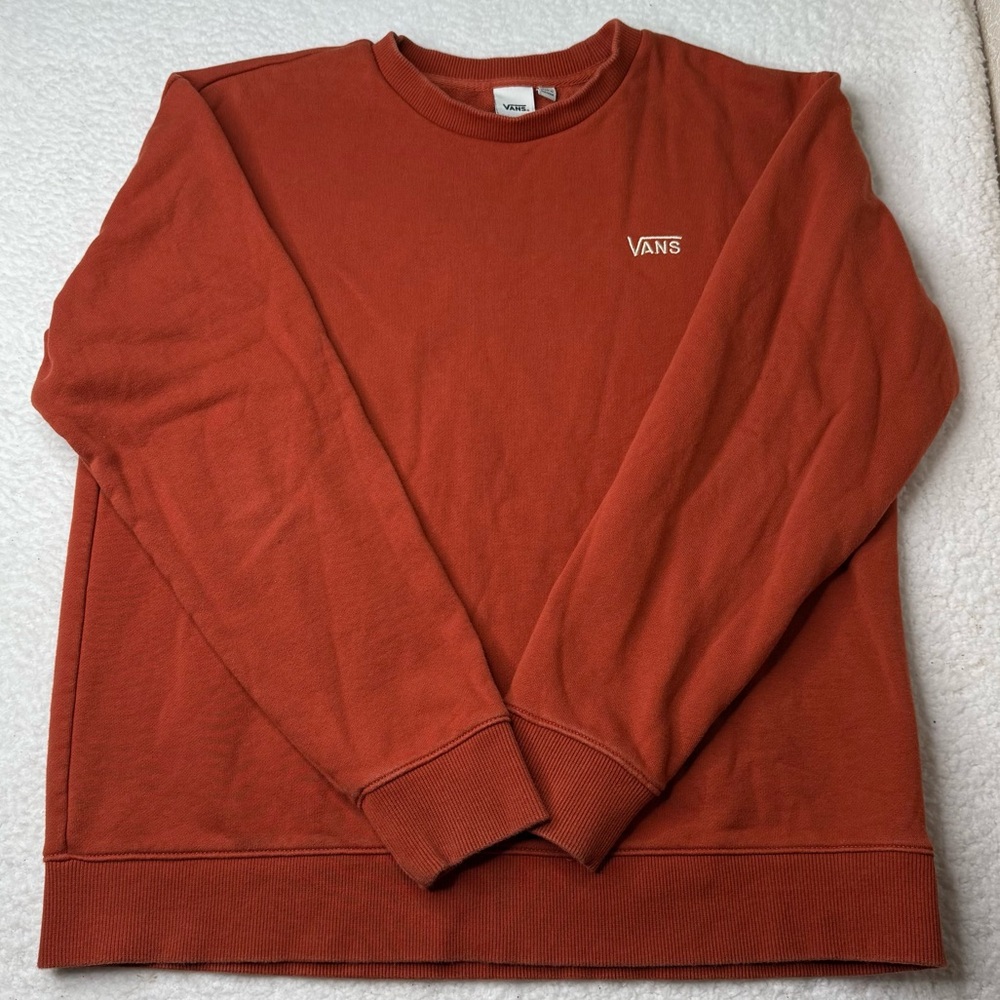VANS Sweater Womens Sz M Orange Pullover Skater Ladies Casual Skating Lounge‎